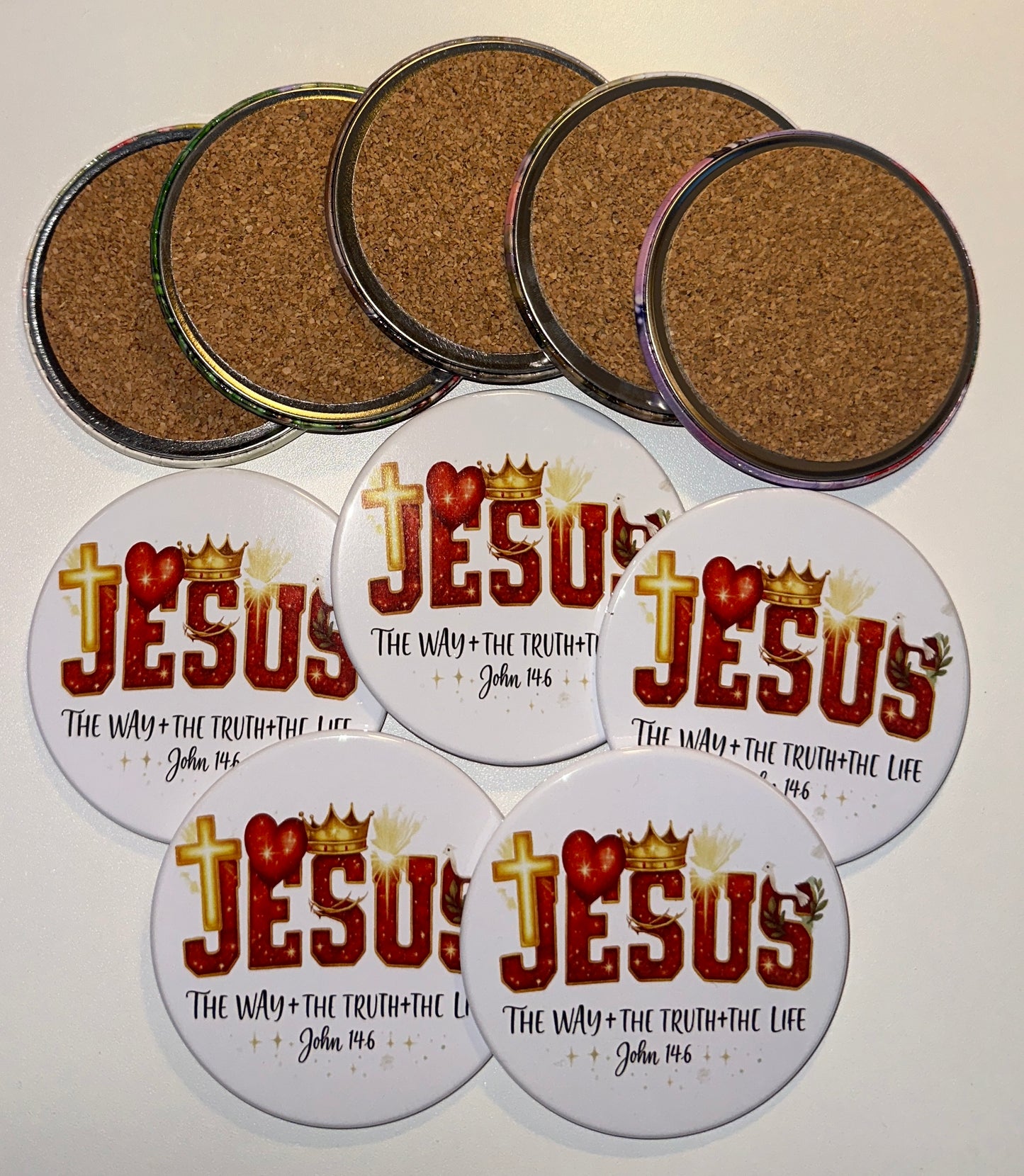 Faith Can Move Mountain Holiday Drink Coasters Set magnetsbykathi