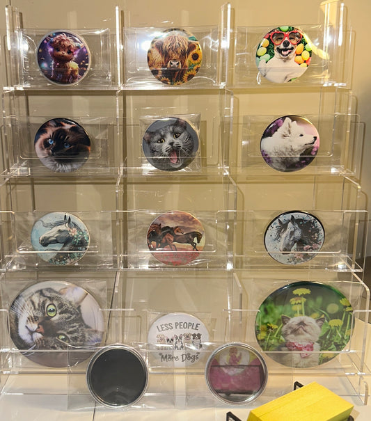 Less People More Pet Mirrors Set magnetsbykathi