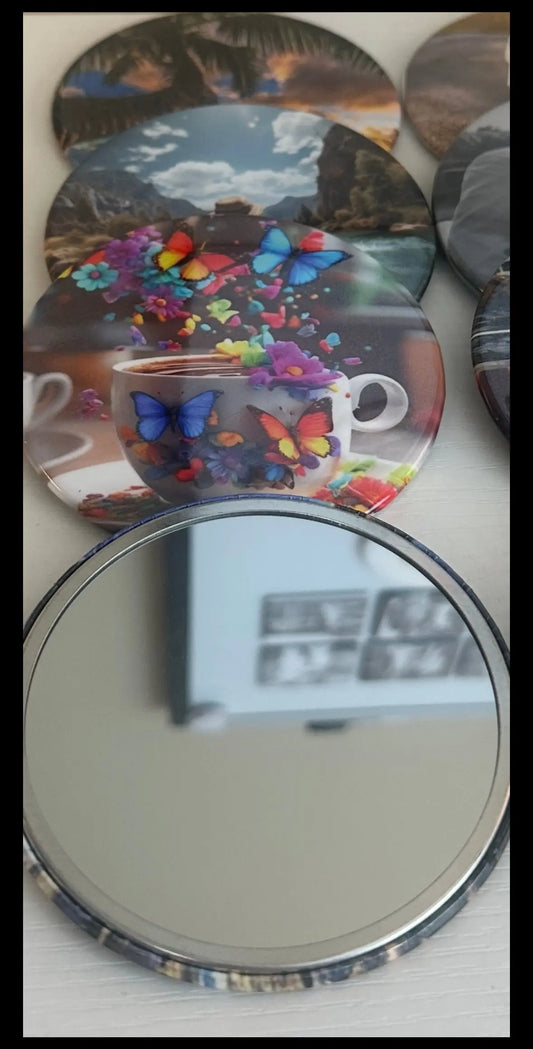 3.5 Custom Photo Compact Mirrors Set of Four magnetsbykathi