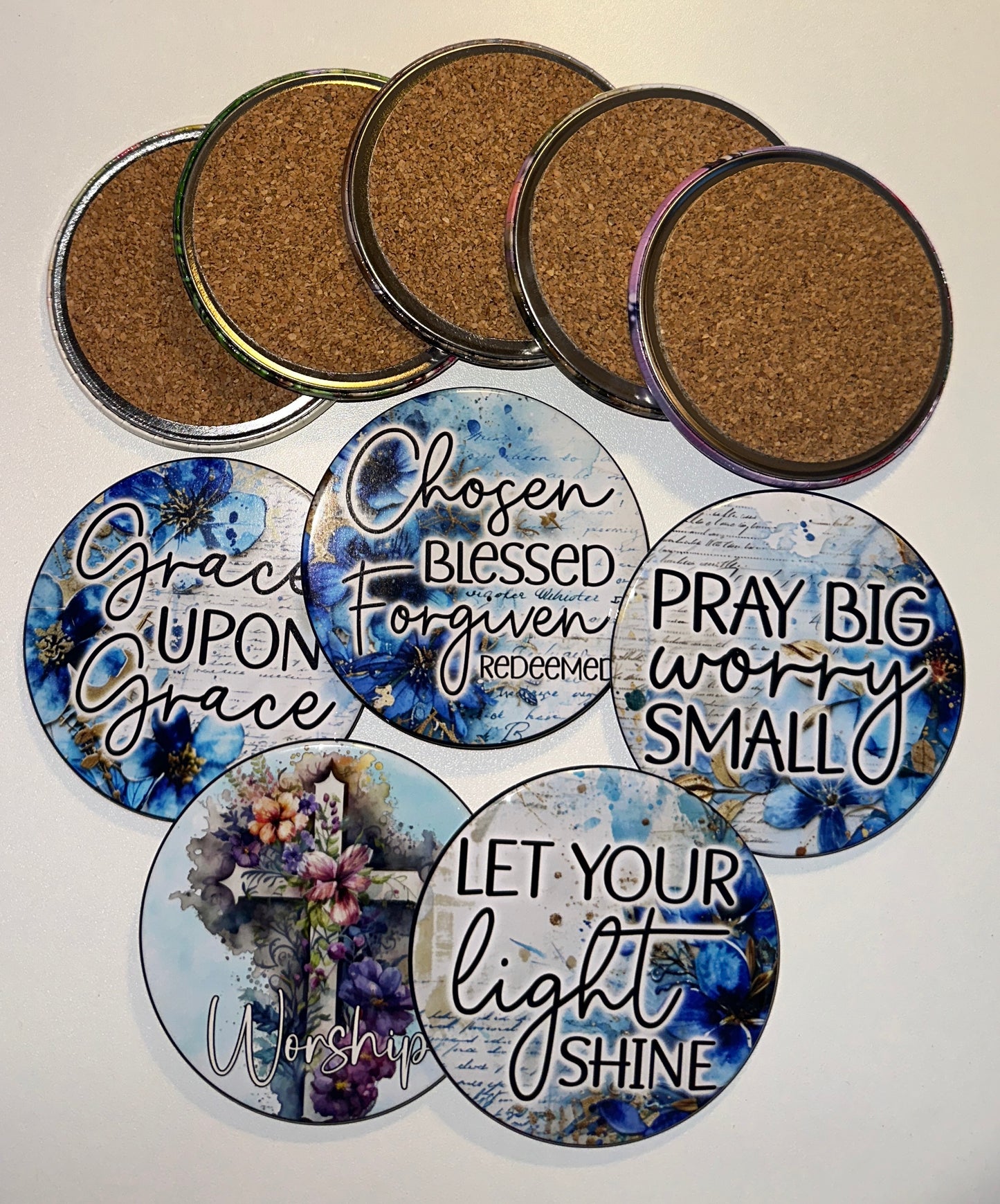 Let Your Light Shine Holiday Drink Coasters Set magnetsbykathi