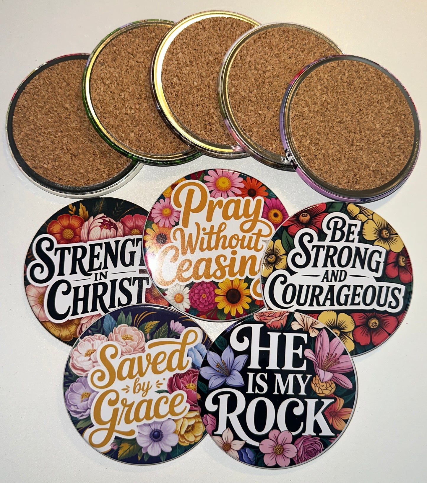 He's My Rock Holiday Drink Coasters Set magnetsbykathi