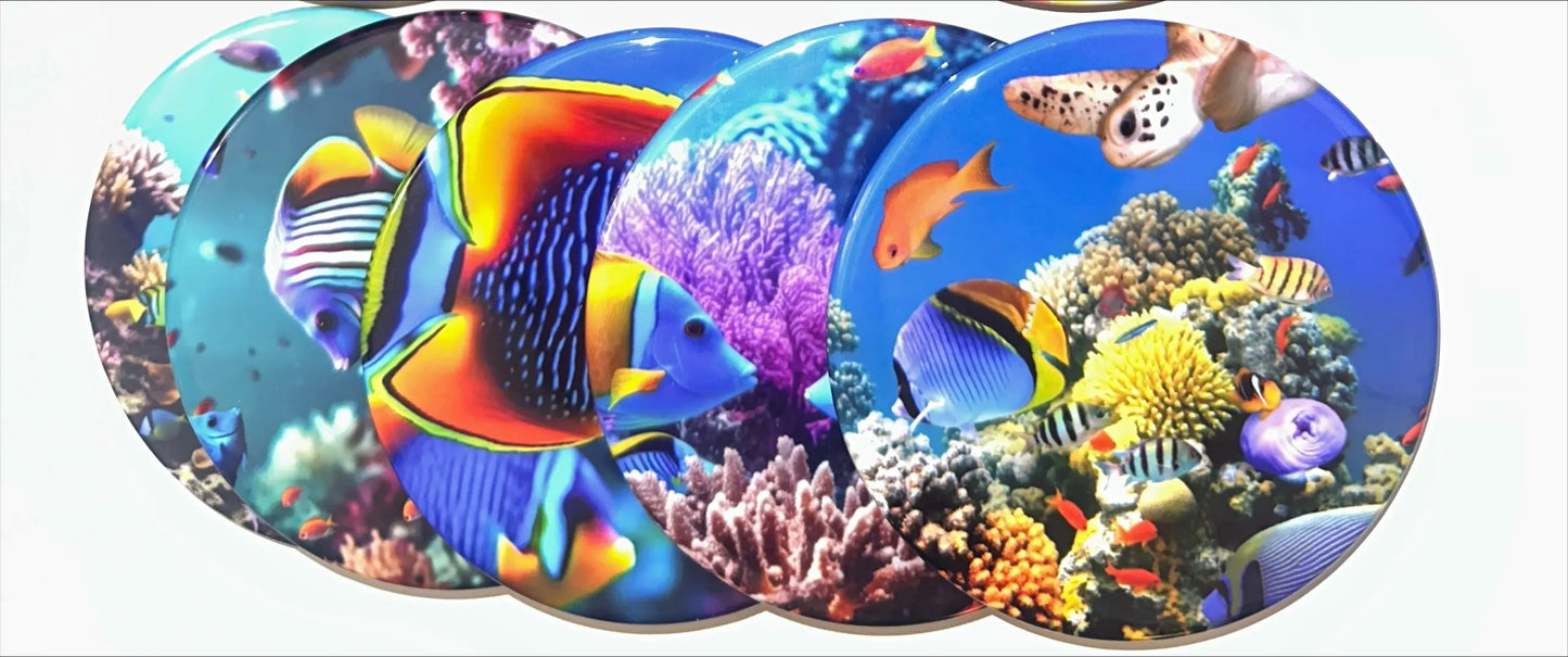 3.5" Drink Coasters Custom Set of Five magnetsbykathi