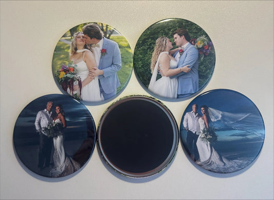 3.5 x 3.5 Round Personalized Photo Magnets magnetsbykathi
