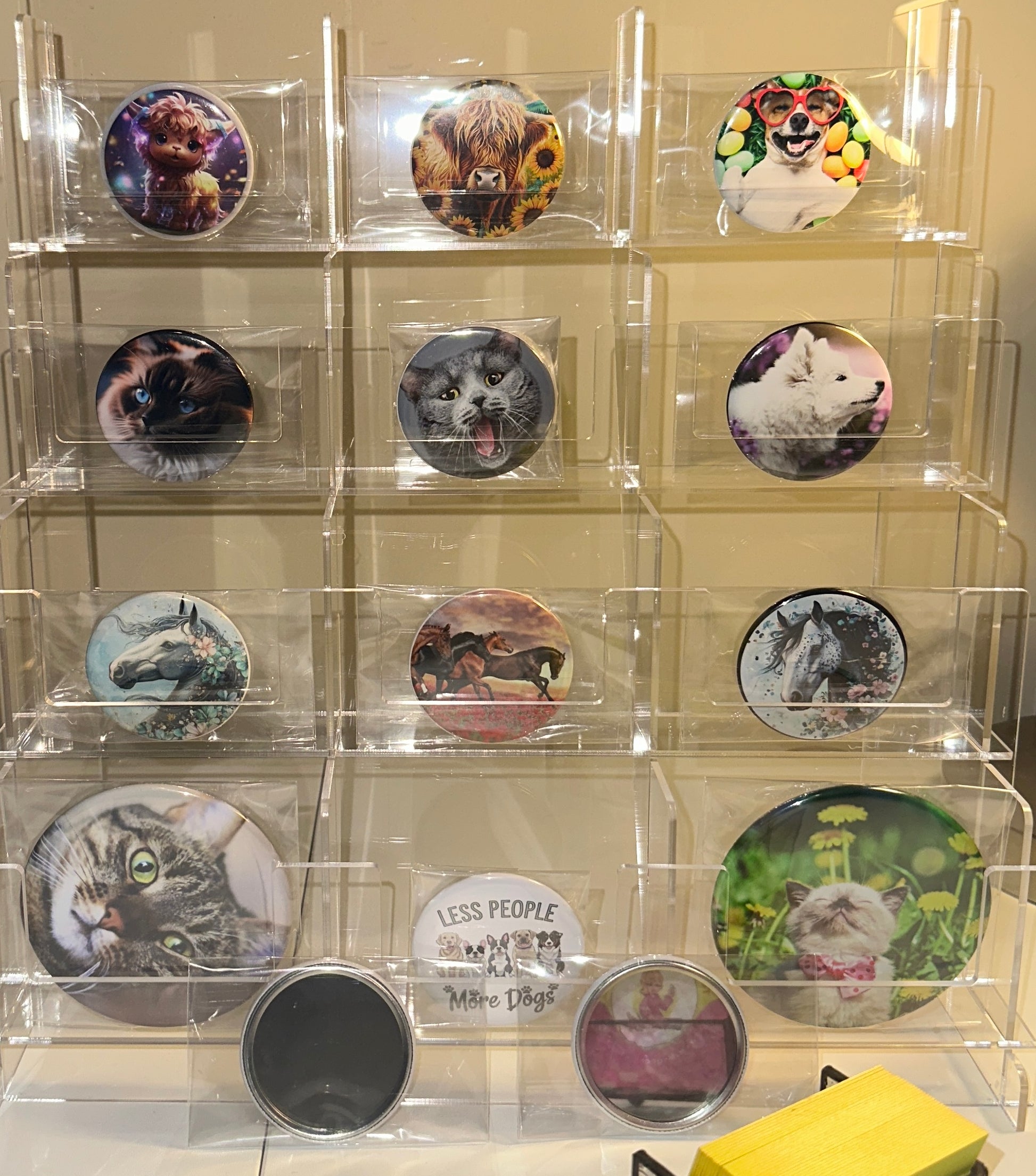 Less People More Pet Mirrors Set magnetsbykathi