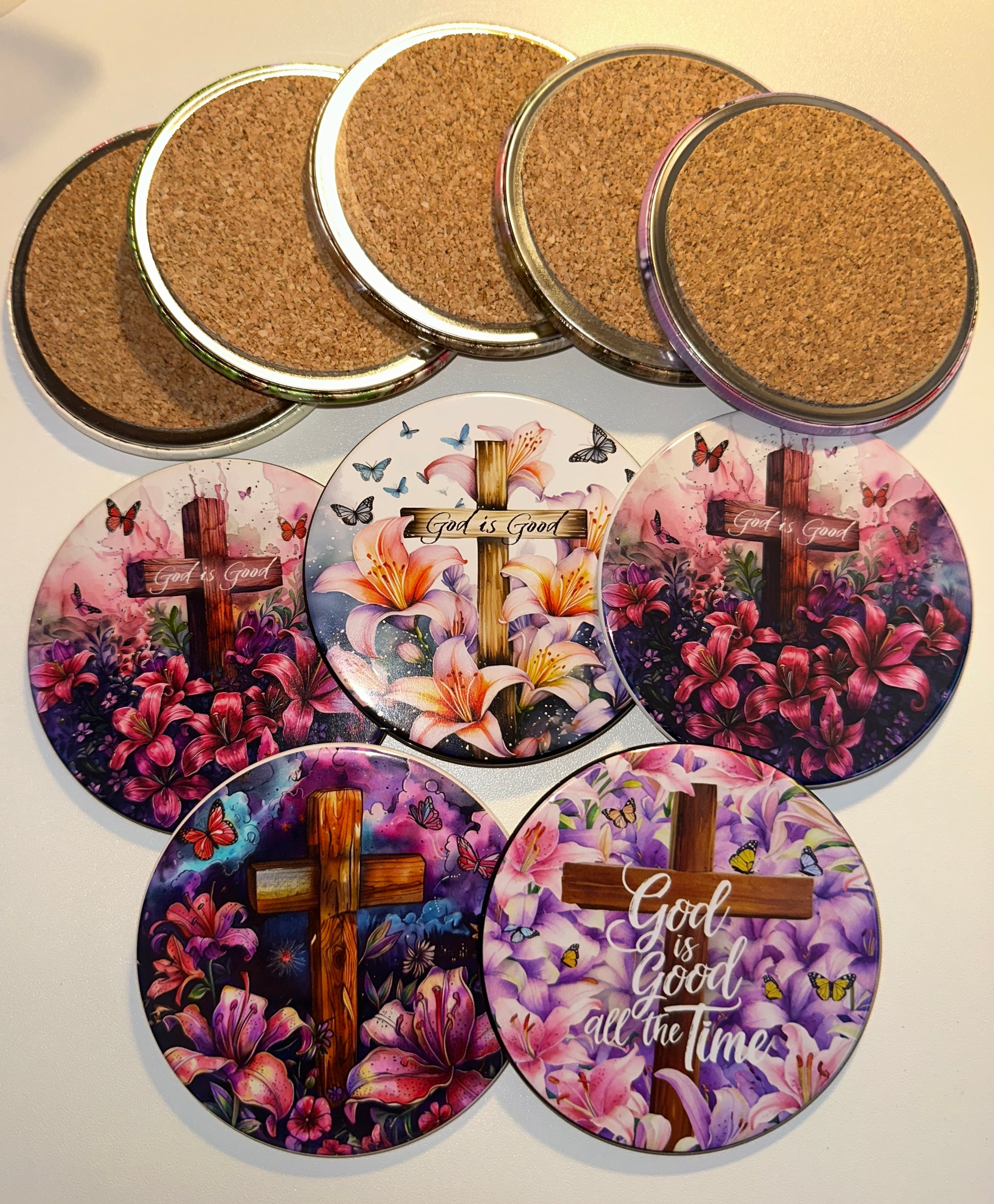 God Is Good Holiday Drink Coasters Set magnetsbykathi