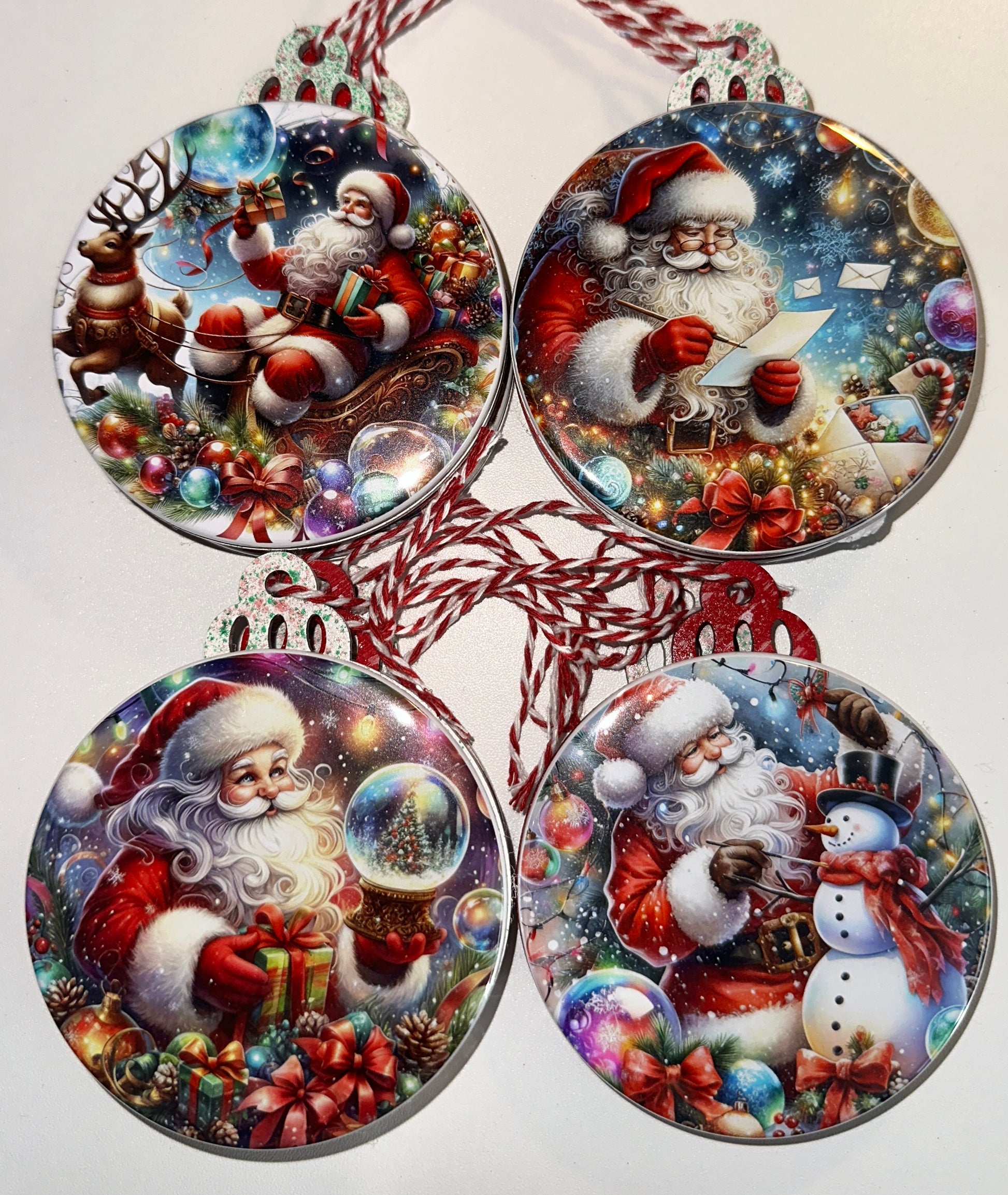 Merry Christmas Santa Holiday Ornament Set magnetsbykathi