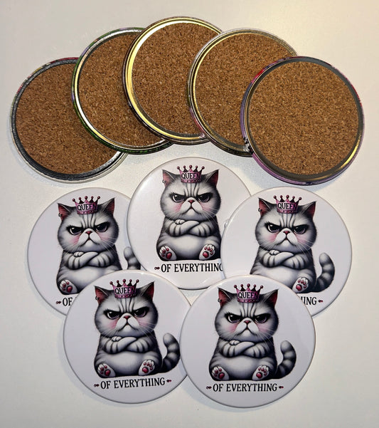 Queen of Everything Holiday Drink Coasters Set magnetsbykathi