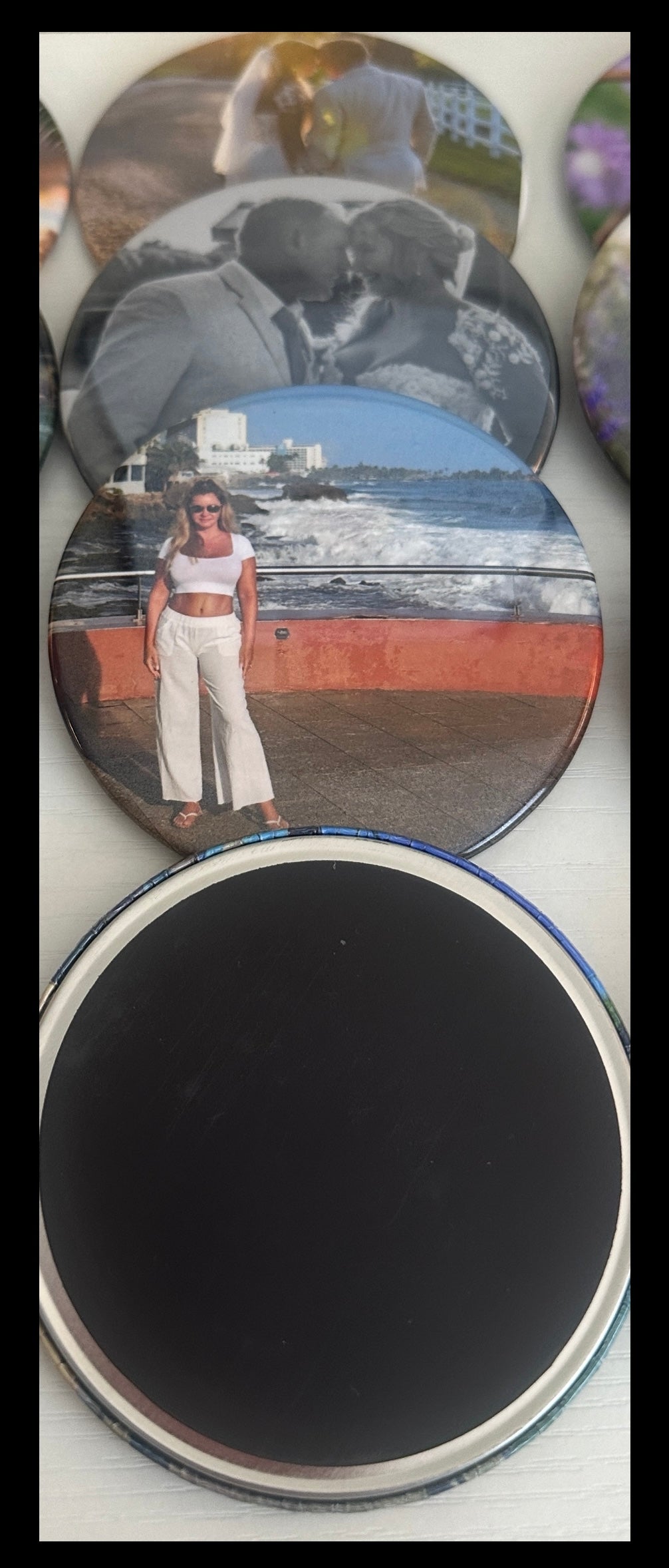 3.5 x 3.5 Round Personalized Photo Magnets