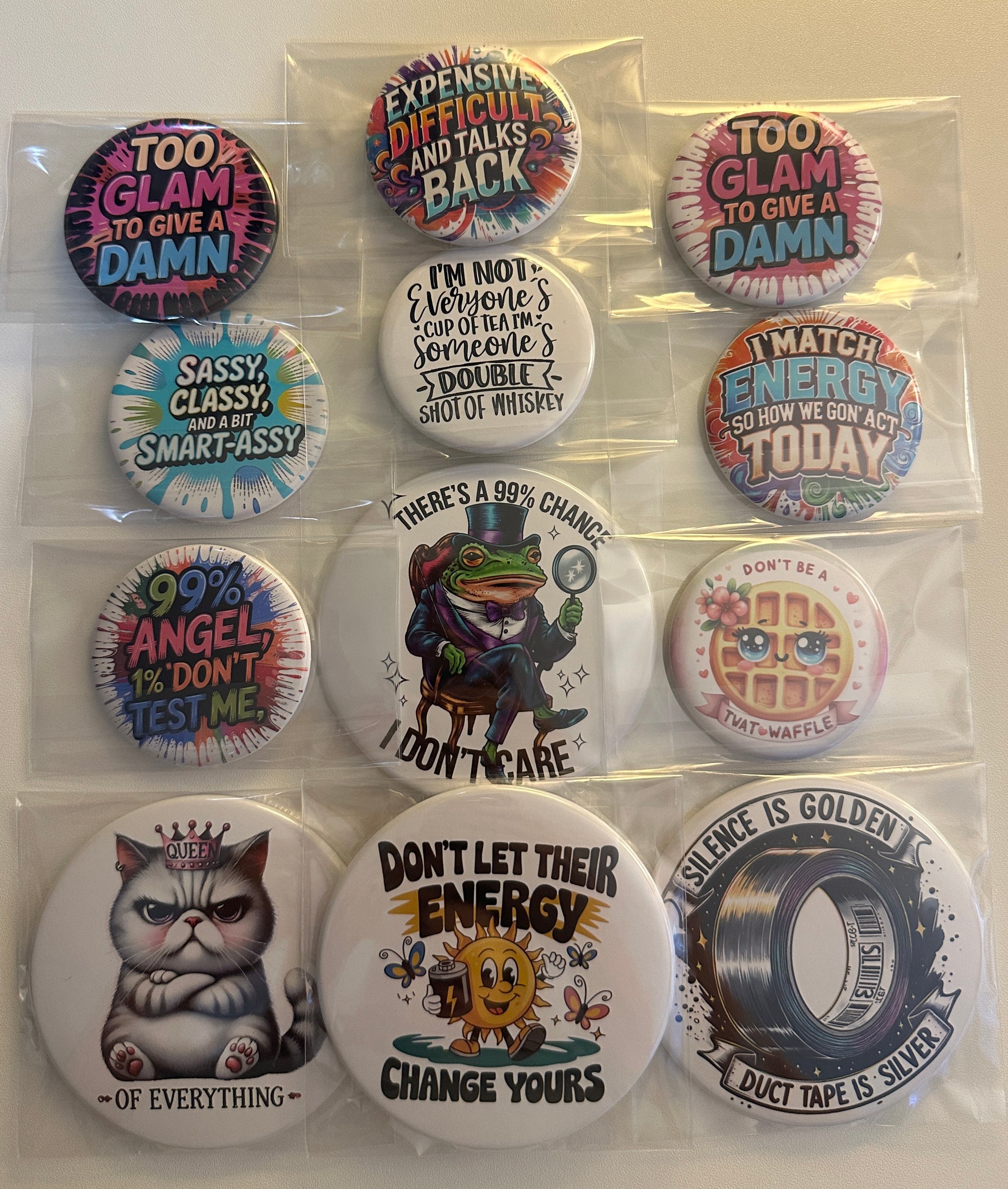 Too Glam To Give A Dam Mirrors Set magnetsbykathi