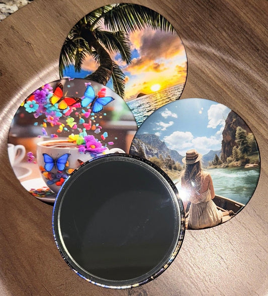 3.5 Custom Photo Compact Mirrors Set of Four