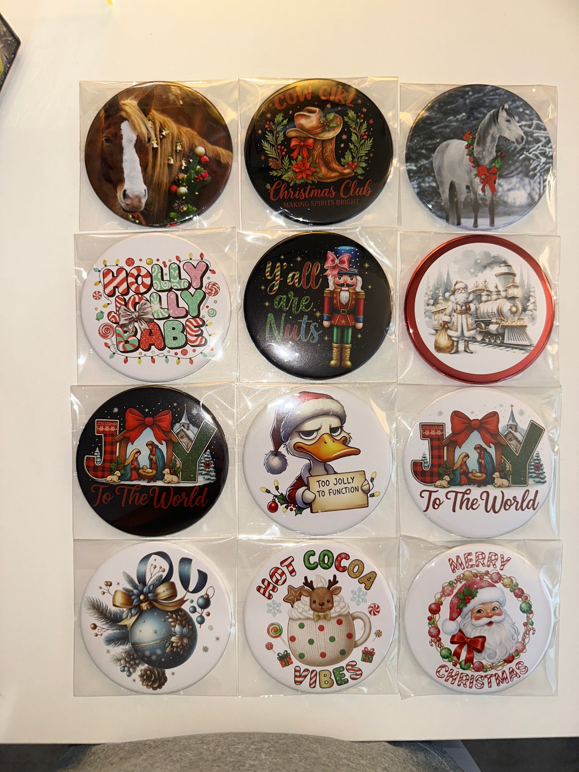 Christmas Club Mirrors Set magnetsbykathi