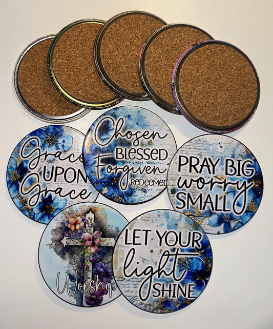 Let Your Light Shine Holiday Drink Coasters Set magnetsbykathi