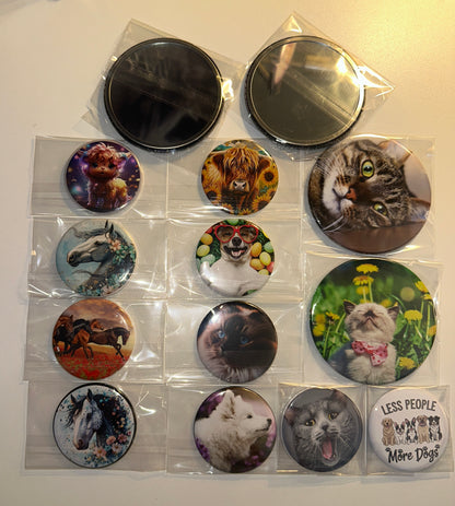 Less People More Pet Mirrors Set magnetsbykathi