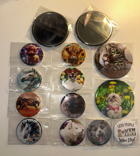 Less People More Pet Mirrors Set magnetsbykathi