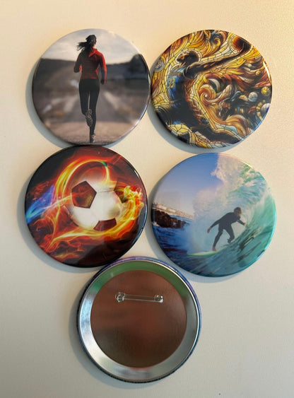 2x2 and 3.5 x 3.5 Personalized Buttons