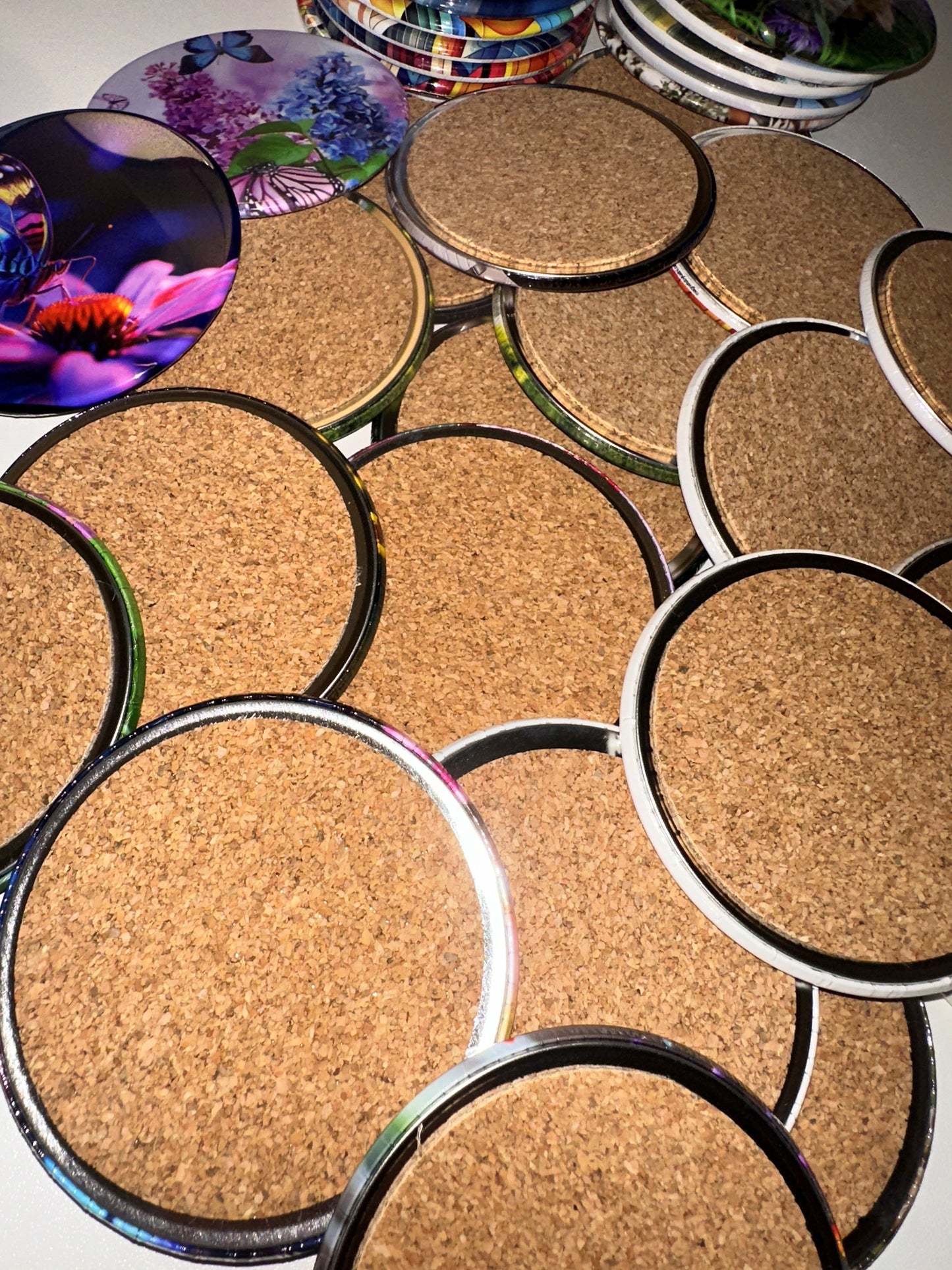 Bulk Custom Cork Photo Drink Coasters 100 Personalized magnetsbykathi