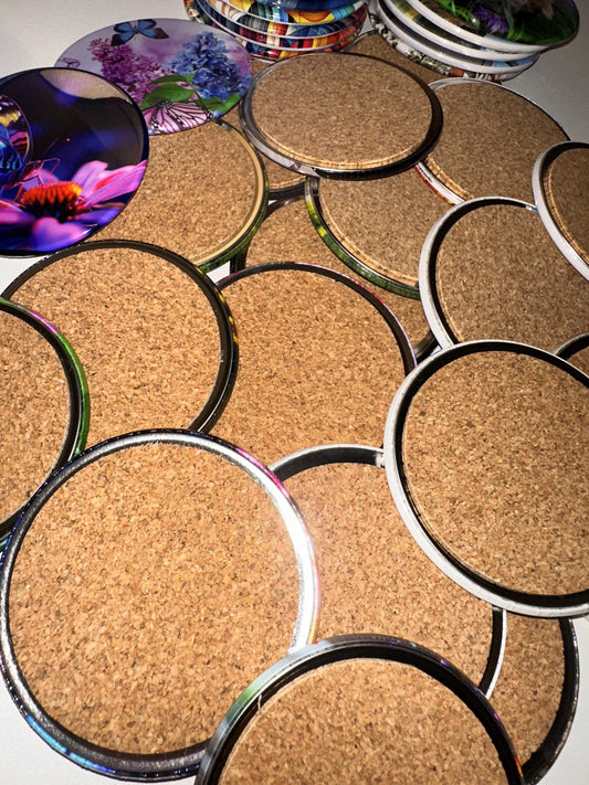 Bulk Custom Cork Photo Drink Coasters 100 Personalized magnetsbykathi