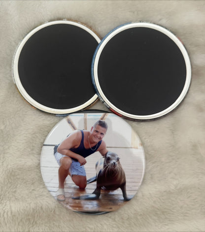 3.5 x 3.5 Round Personalized Photo Magnets