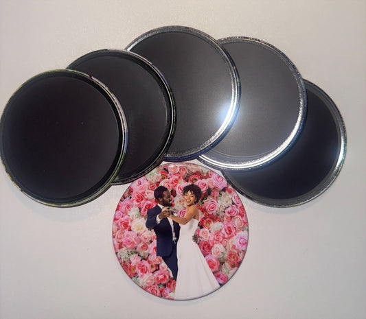 3.5 x 3.5 Round Personalized Photo Magnets
