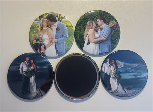 3.5 x 3.5 Round Personalized Photo Magnets
