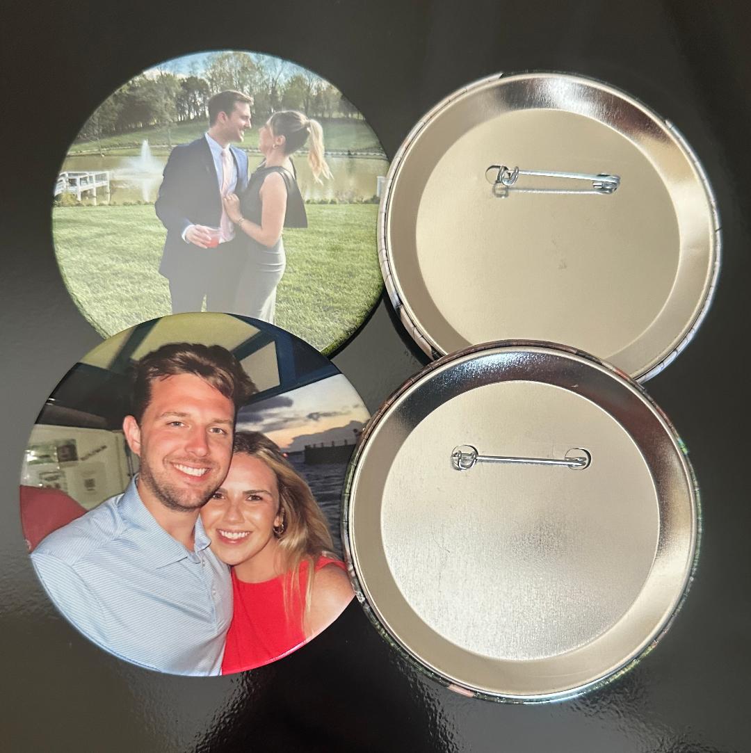 2x2 and 3.5 x 3.5 Personalized Buttons